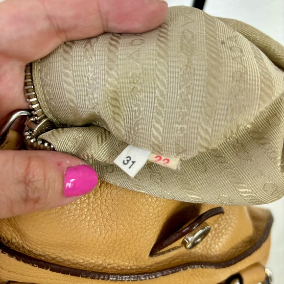 {Prada} Vitelli Daino Pebble Leather Braided Handle Open Tote - Picture 14 of 15